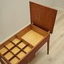 Vintage sewing table teak brown 1960s 11