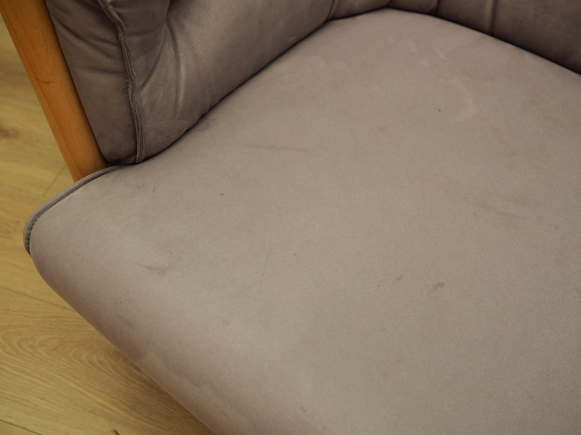 Vintage Sofa Velvet Wood Purple 1970s 10