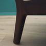 Vintage armchair wood fabric cream 1970s 11