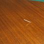 Vintage Tisch Halbrund Teakholz Metall Braun 1970er Jahre 13