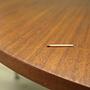 Vintage Tisch Halbrund Teakholz Metall Braun 1970er Jahre 10