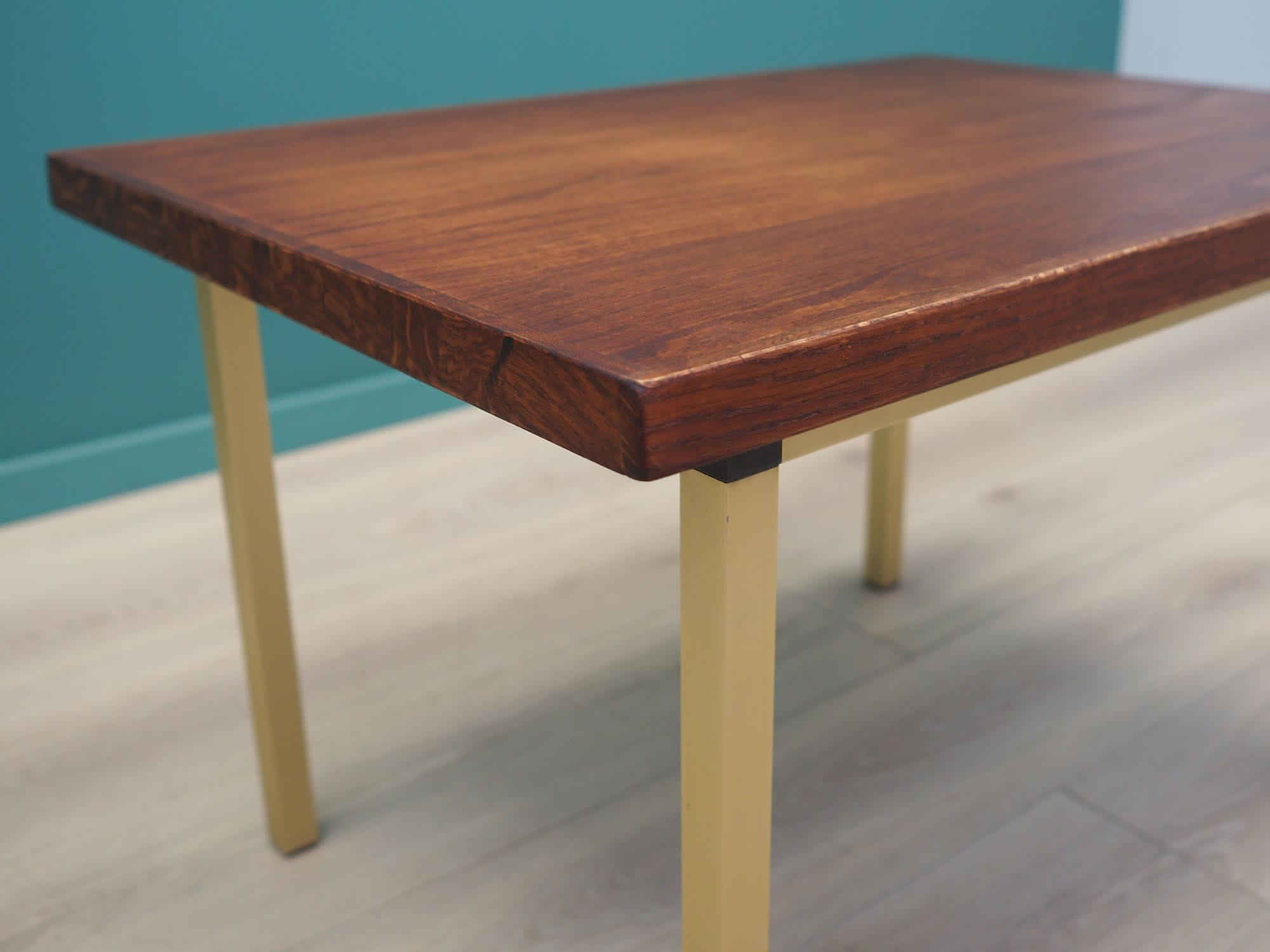 Vintage Coffee Table Wood Metal Brown 1970s 12