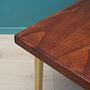 Vintage Coffee Table Wood Metal Brown 1970s 11