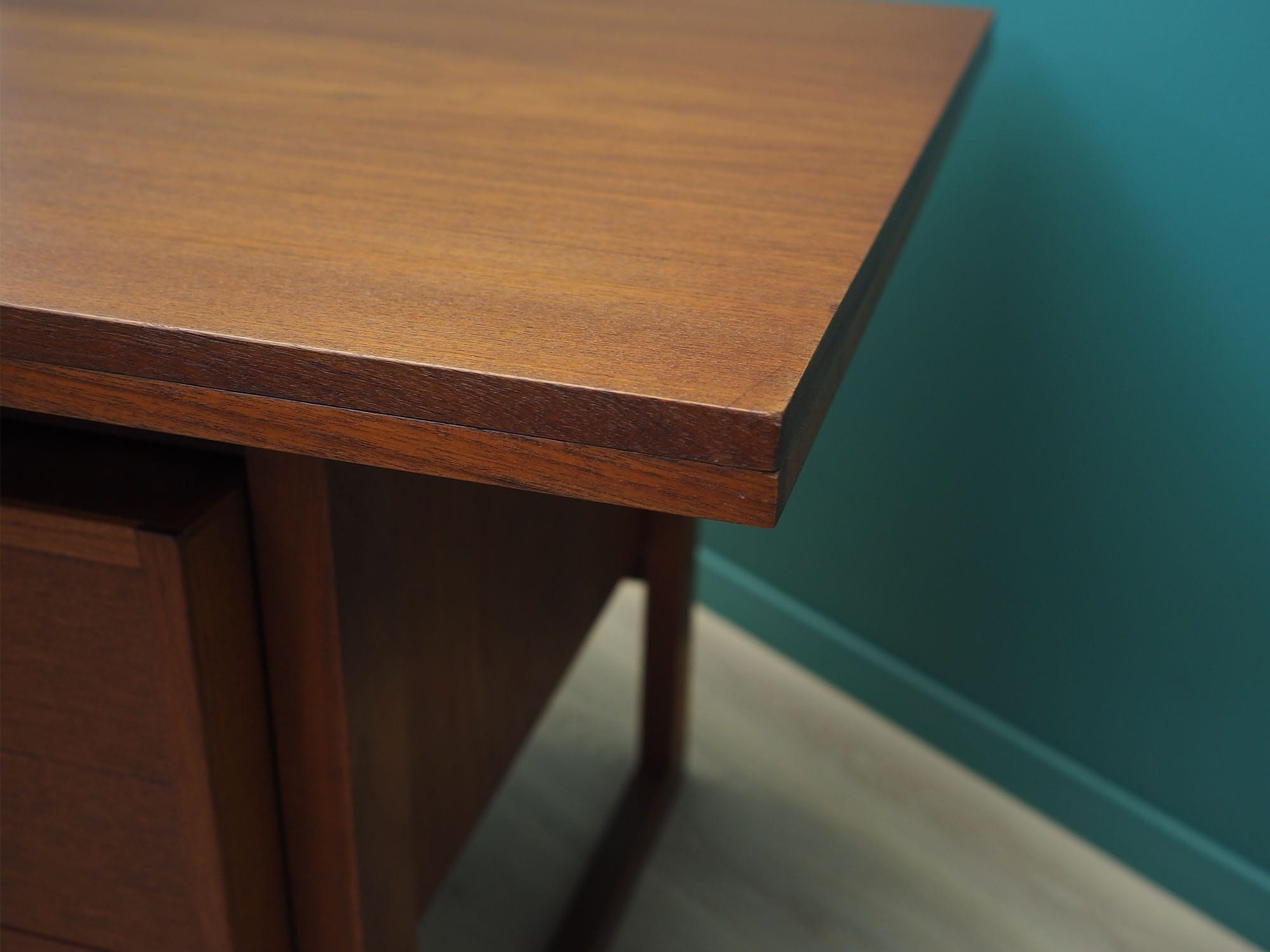 Vintage Schreibtisch Teakholz Braun 1970er Jahre 14