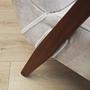 Vintage Chair Teak Velvet White 1970s 10
