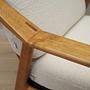 Vintage armchair oak wood textile cream 1960s 10