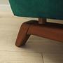 Vintage armchair velvet wood dark green 1970s 10
