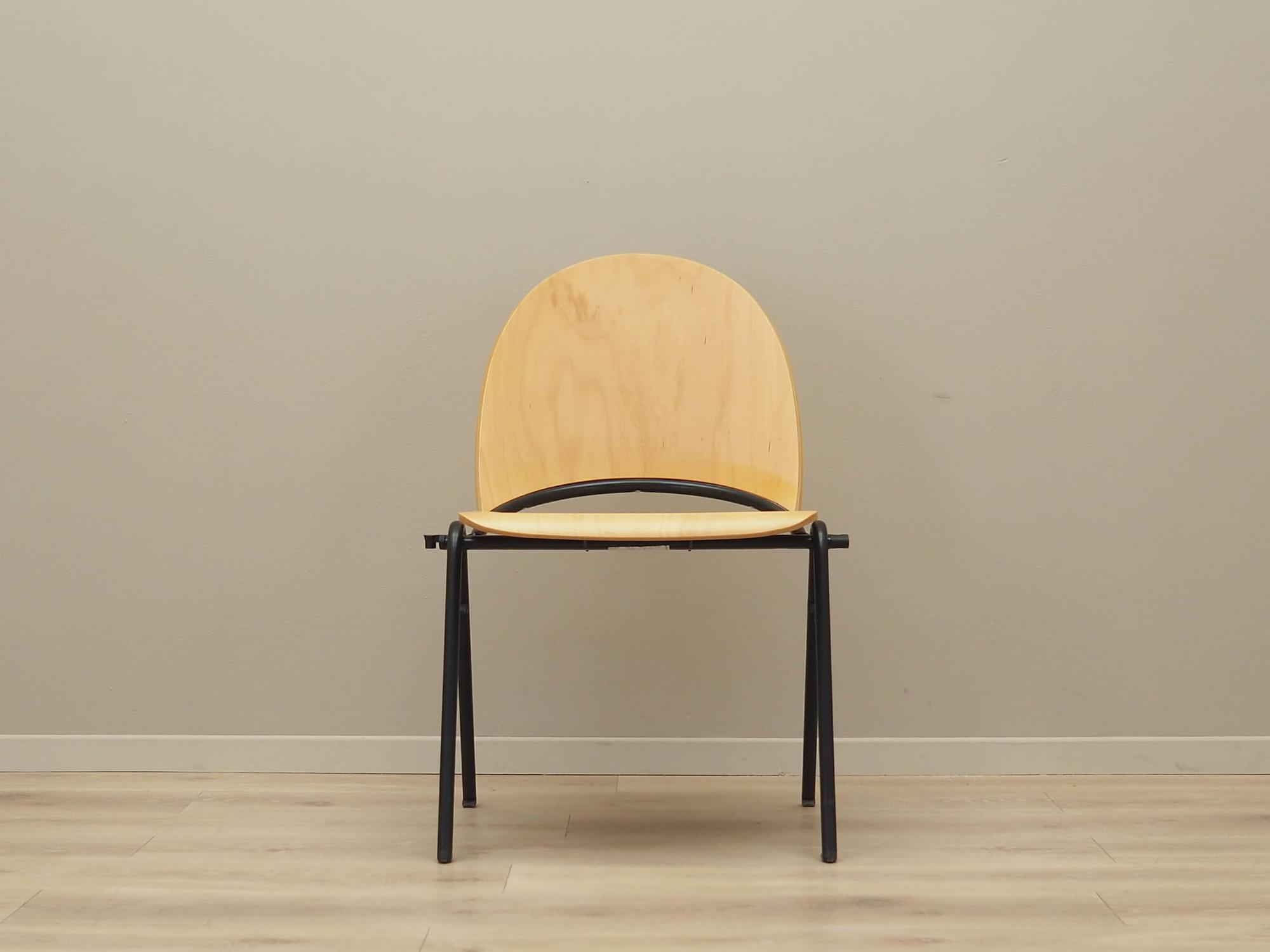6x Vintage Chair Wood Metal Brown 1970s 10