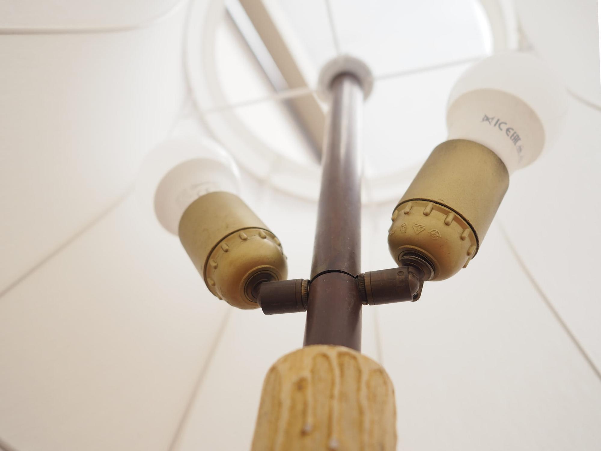 Vintage Tischlampe Keramik Textil Mehrfarbig 1970er Jahre 10