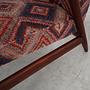 Vintage Stuhl Teakholz Textil Mehrfarbig 1970er Jahre  13