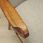 Vintage Chair Walnut Wood Textile Gray 1970s 11