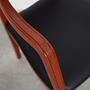 Stuhl Holz Leder Schwarz 1970er Jahre  11