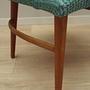 Vintage chair teak wood textile turquoise 1970s 10