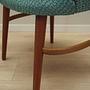 Vintage Stuhl Teakholz Textil Türkis 1970er Jahre  11