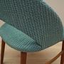 Vintage Stuhl Teakholz Textil Türkis 1970er Jahre  12