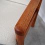 Vintage Chair Teak Wood Textile White 1970s 11