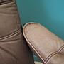 Vintage Sessel Leder Holz Braun 1960er Jahre 12