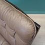 Vintage armchair leather wood brown 1960s 13