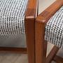 5x Vintage Chair Teak Wood Textile Grey 1970s 11