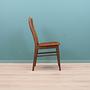 6x Chair Beech wood Velvet Brown 1960s 14