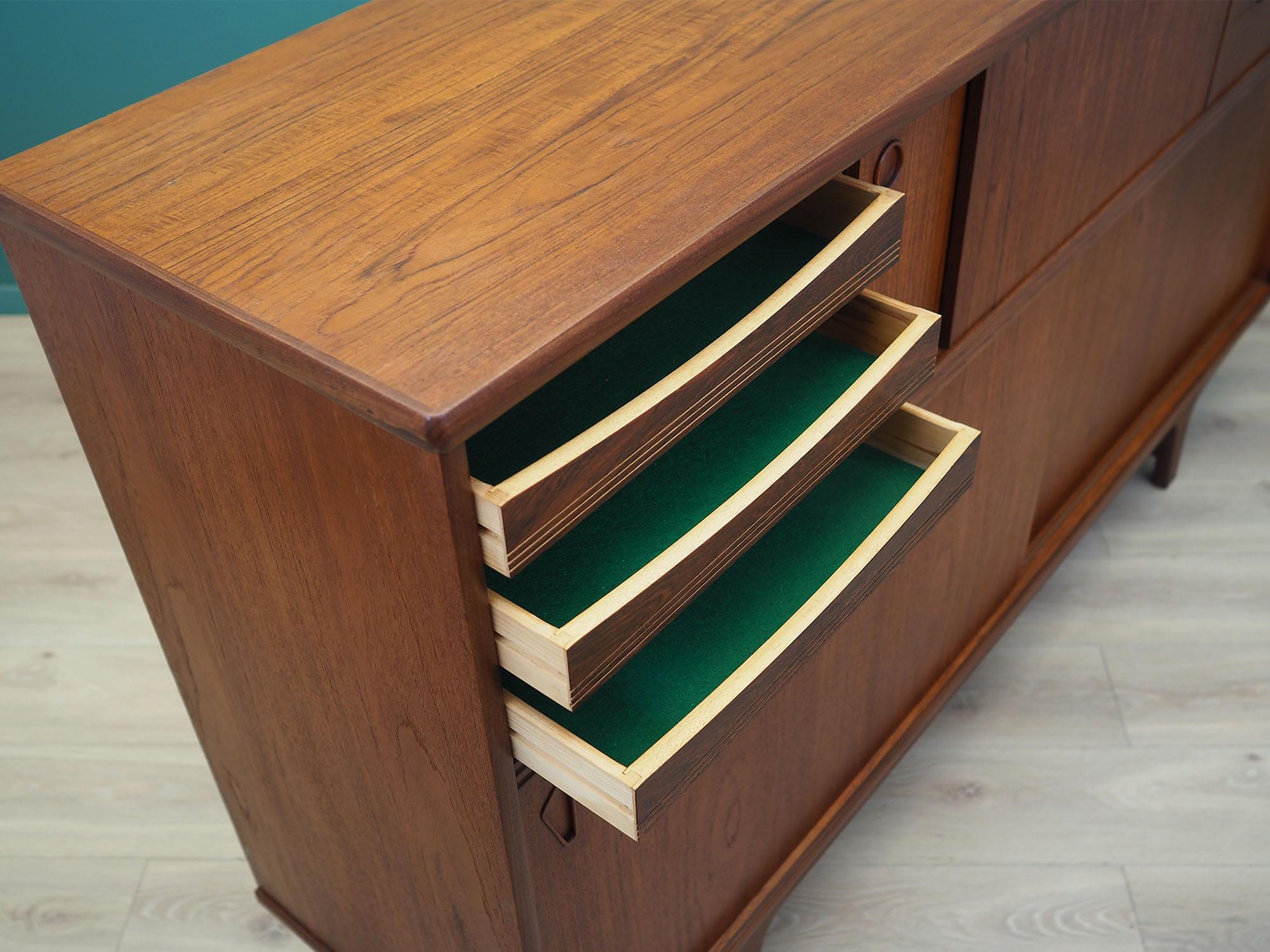 Vintage Highboard Teakholz Braun 1960er Jahre 13