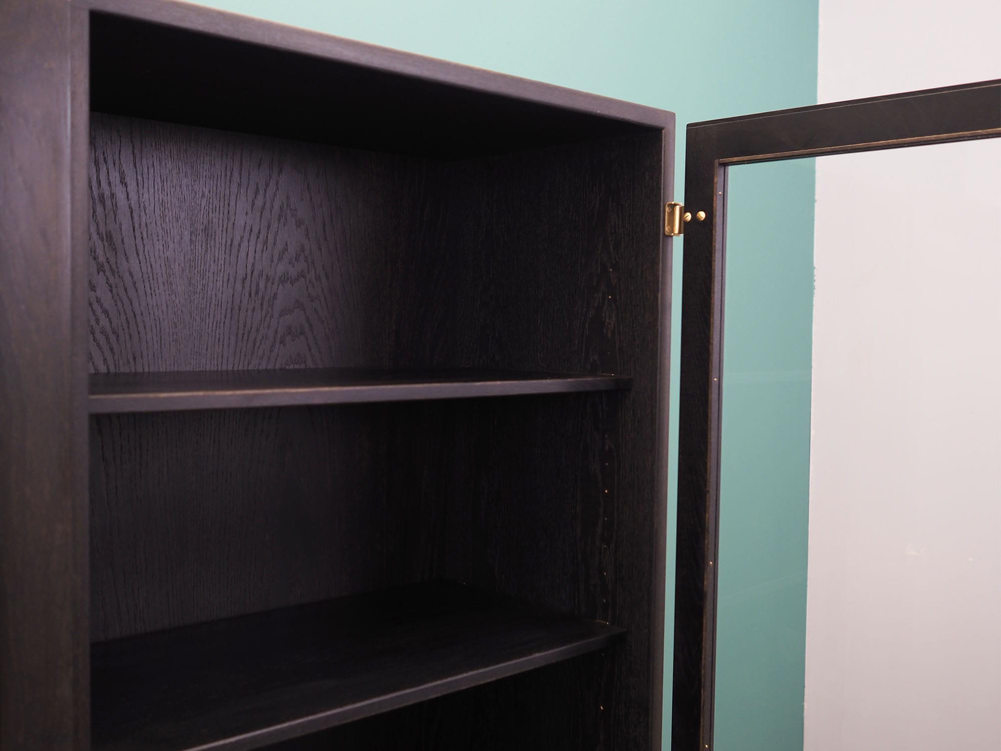 Vintage Schrank Eichenholz Grau 1960er Jahre 10