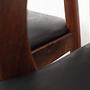 4x Vintage Chair Teak Wood Textile Black 1970s 13