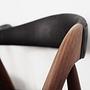 4x Vintage Chair Teak Wood Textile Black 1970s 13