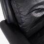 Vintage armchair, natural leather, wood, black, 1970s 13