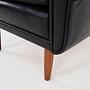Vintage armchair, natural leather, wood, black, 1970s 10