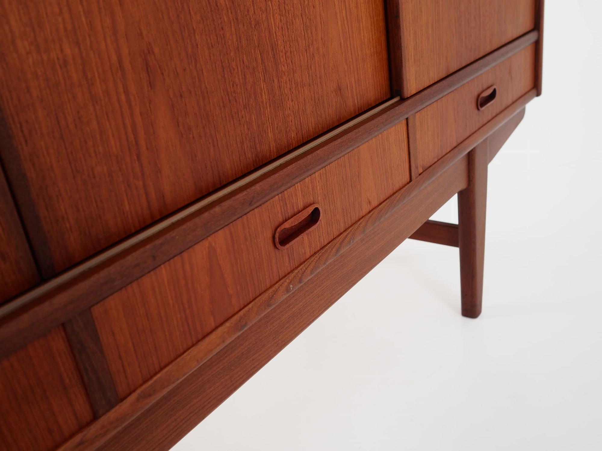 Vintage Highboard Teakholz Braun 1970er Jahre 14