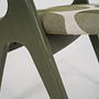 Vintage Chair Wood Fabric Green 1970s 10