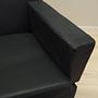 Poltrona da ufficio vintage pelle legno nero anni '70 12