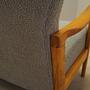 Vintage Sofa Buchenholz Textil Grau 1960er Jahre 12