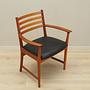 Vintage armchair Teak wood Leather Brown 1970s 10