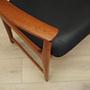 Vintage armchair Teak wood Leather Brown 1970s 11