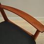 Vintage armchair Teak wood Leather Brown 1970s 13