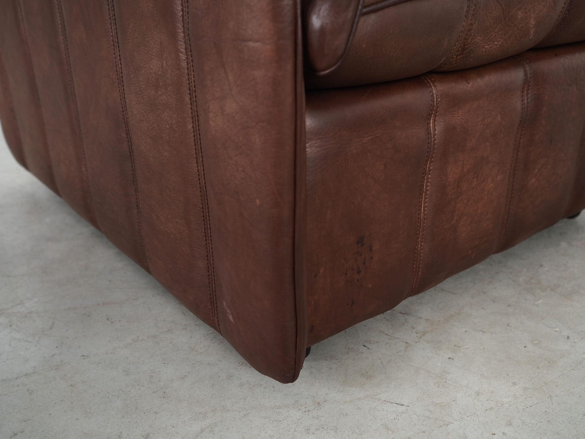 Armchair Leather Brown 1970s 14