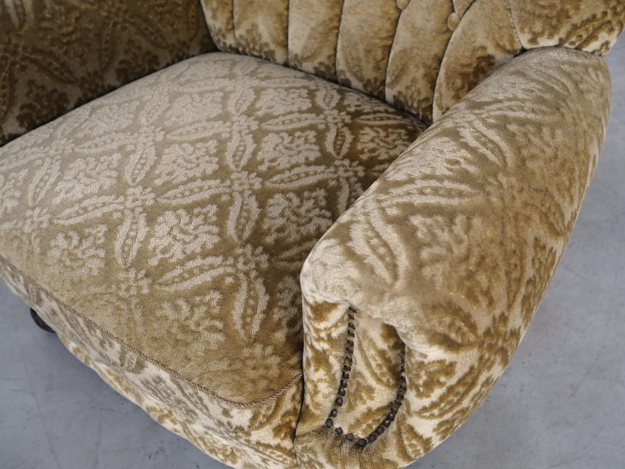 Armchair Textile Wood Yellow 1960s 14