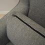 Vintage Sessel Buchenholz Textil Grau 1970er Jahre 12