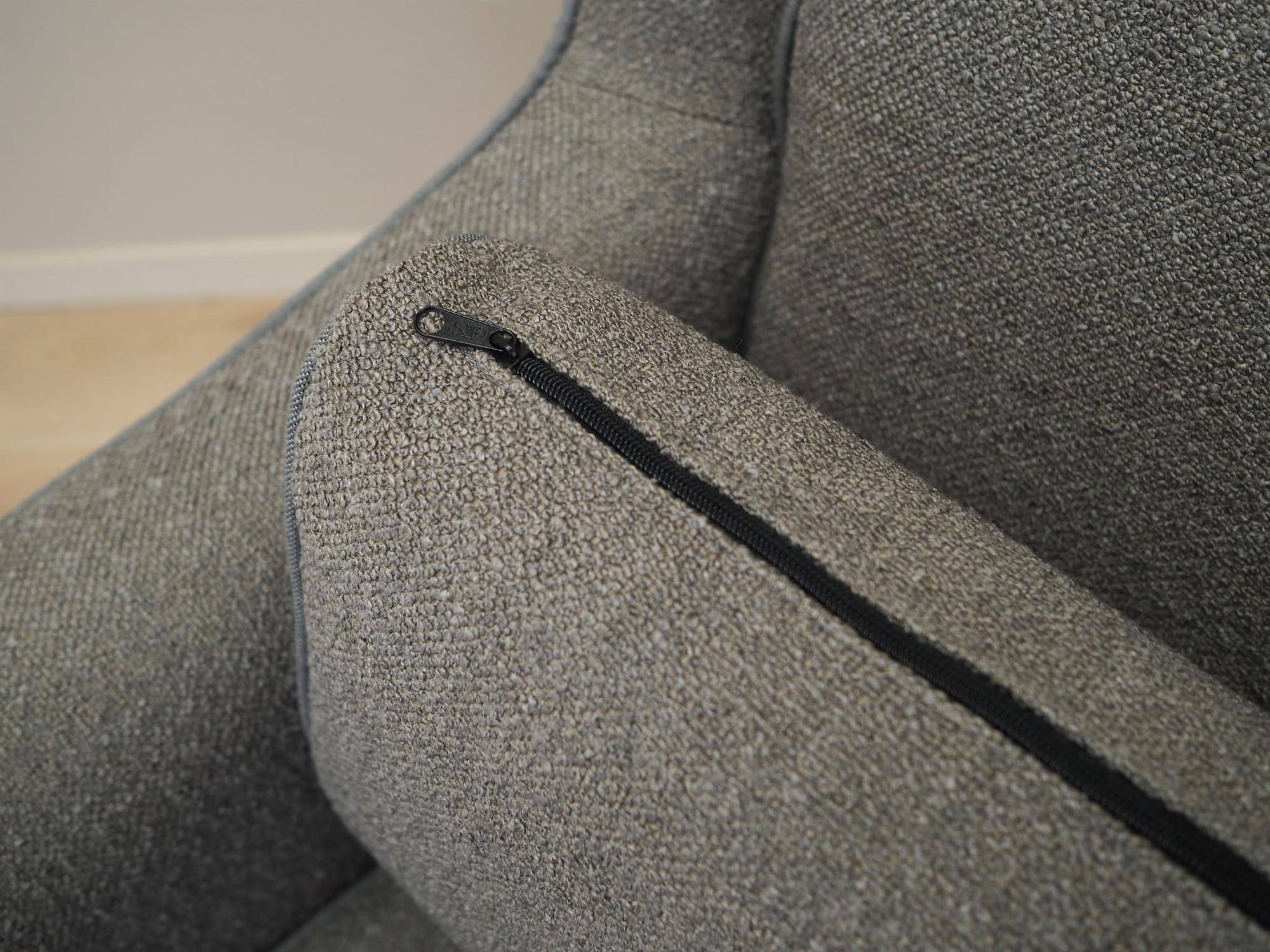 Vintage armchair beech wood textile grey 1970s 12