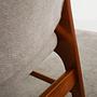 Vintage armchair beech wood textile white 1960s 11