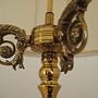 Vintage floor lamp Metal Fabric White 1970s 11