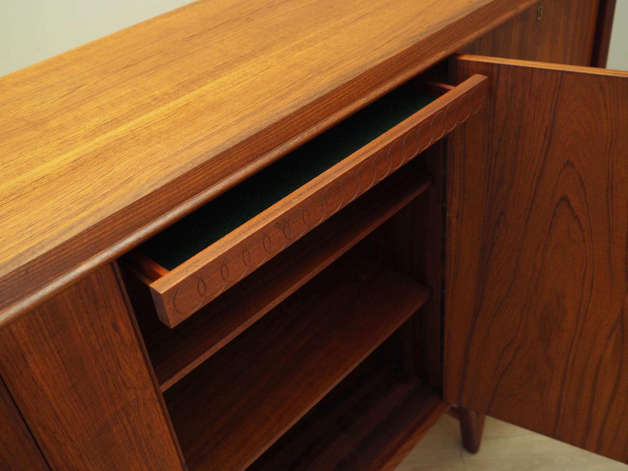 Vintage Highboard Teakholz Braun 1960er Jahre 10