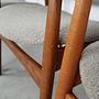 Vintage Chair Teak Wood Textile Grey 1960s 14