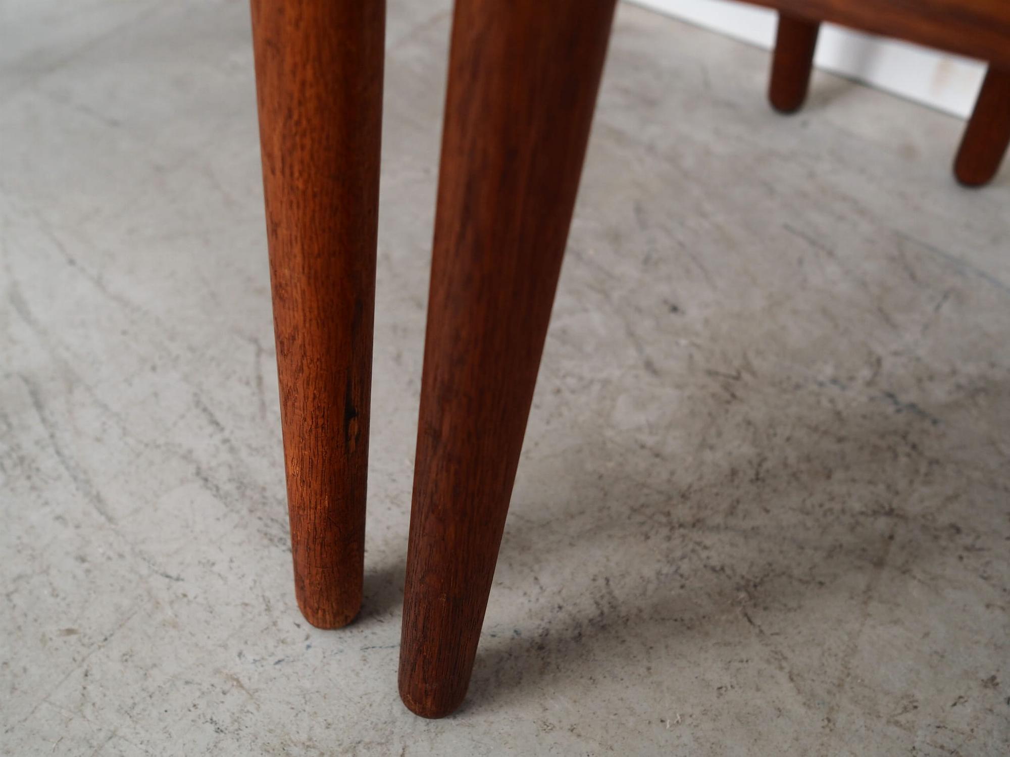 Vintage Chair Teak Wood Textile Grey 1960s 12