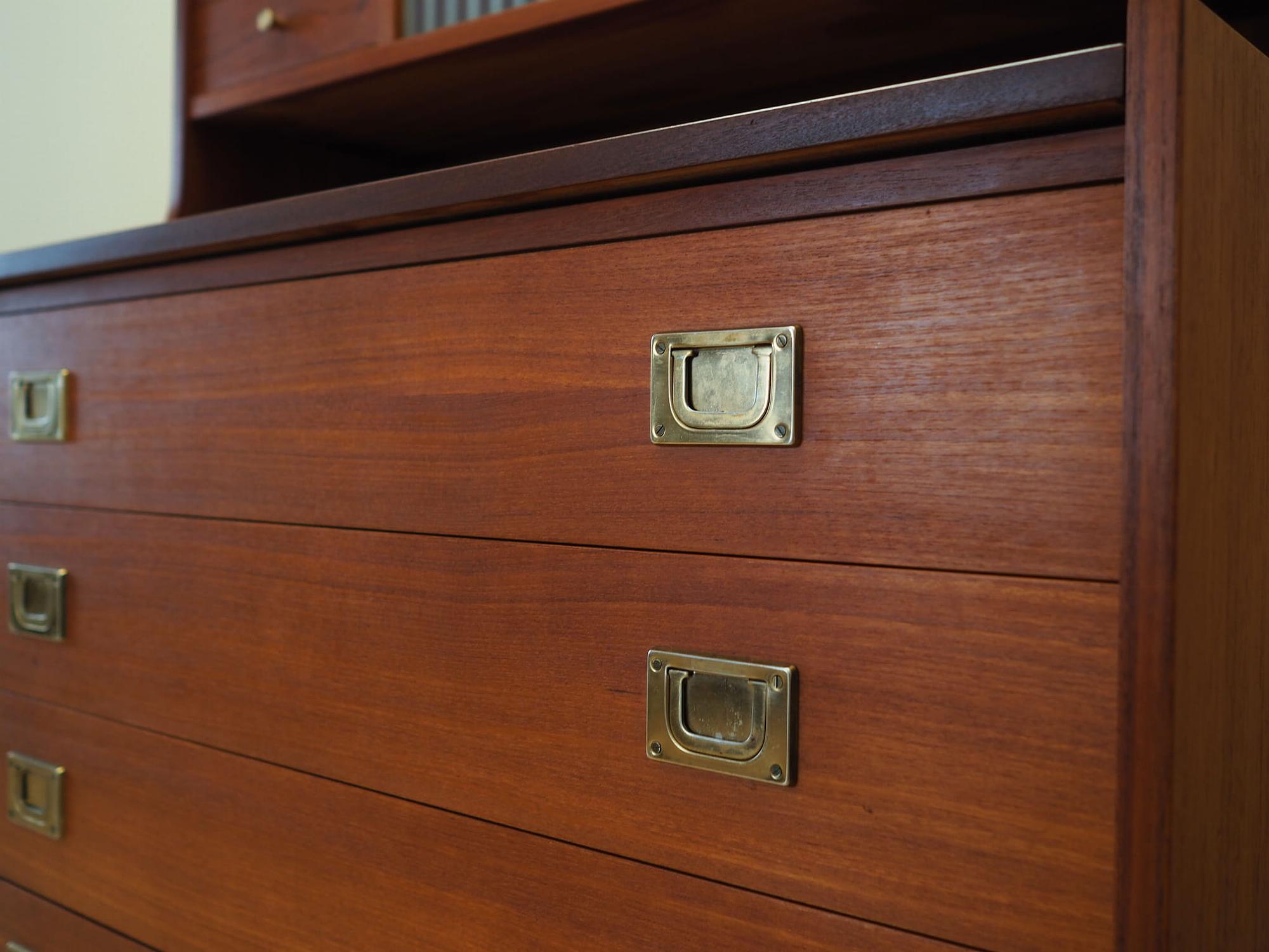 Vintage Secretary Teak Brown 1970s 11