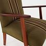 Vintage Stuhl Teakholz Textil Grün 1960er Jahre 14