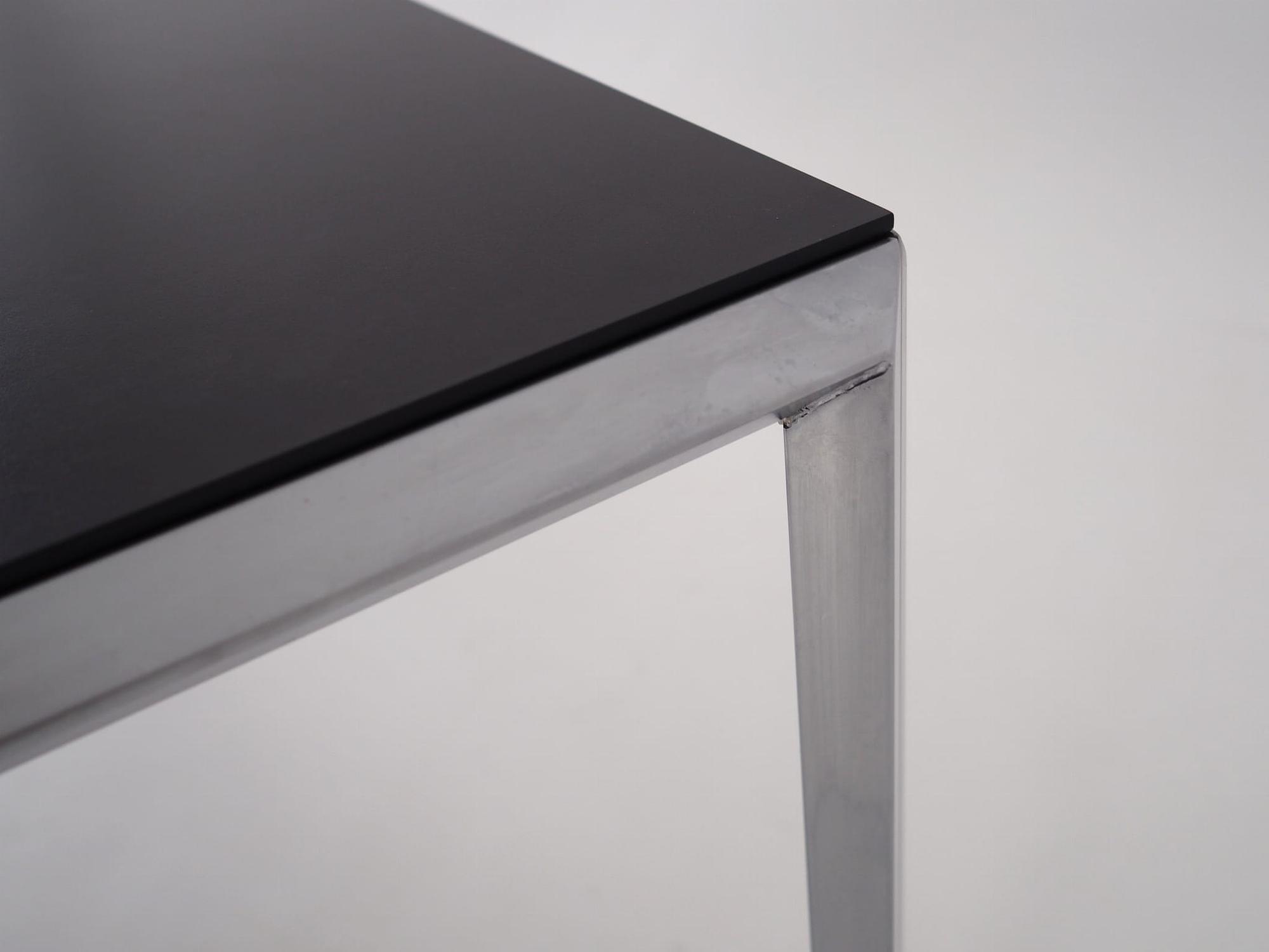 Vintage Tisch Aluminium Grau 1980er Jahre 10