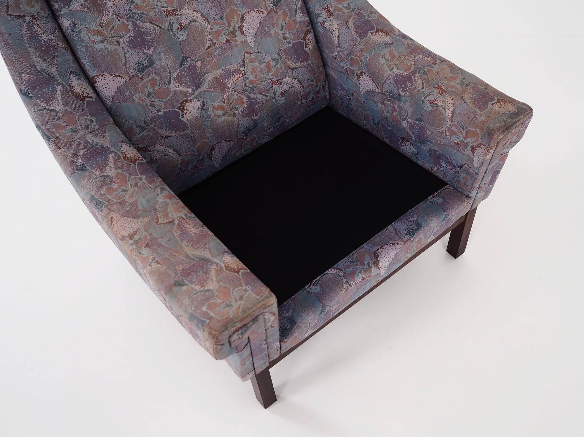 Vintage armchair beech wood textile violet 1960s 14